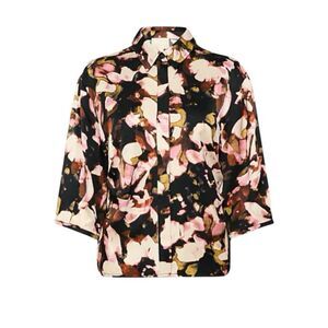 Soaked Studio 3/4 Sleeve Abstract/Floral Button Up Shirt Sz Xl NWT